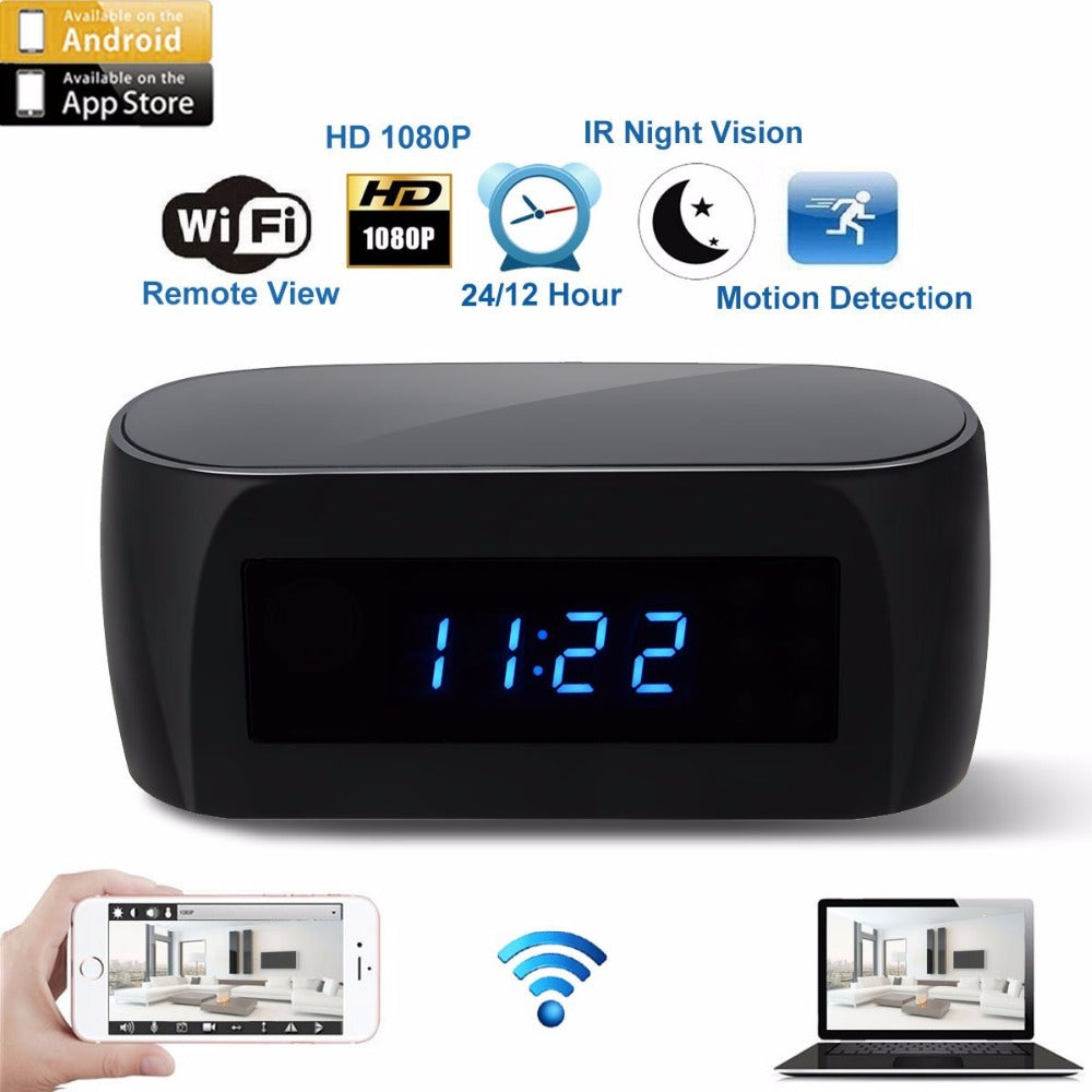 Wifi alarm clock with best sale hd 1080p night vision camera